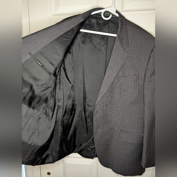 Lauren Ralph Lauren Men's 48R Blazer Sport Coat Charcoal Gray Pinstripe Vent EUC - Picture 5 of 8